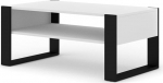 BIM Furniture Nuka F kohvilaud 110 x 60 cm K&otilde;rvallaud riiuliga K&auml;sitsi valmistatud valge matt