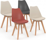 IDMarket - 4 Sara segav&auml;rvi skandinaavia toolide komplekt, tumehall, terrakota, beež x 2