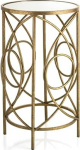Baroni Home madal silindriline kohvilaud peegelpinnaga ja kuldse metallist disainiga, elegantne laud elutuppa ja magamistuppa, 35 x 60 cm