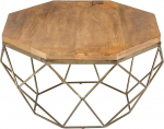 Riess Ambiente Elegant kohvilaud Diamond 70 cm naturaalne messingist mangopuust elutoa laud