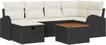 Gartensofa-Set Schwarz Poly-Rattan 6 Sitze Entspannung im Freien Model3360841