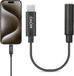 Movo 3,5 mm TRRS mikrofoniadapteri kaabel USB-C pistikupesale, mis &uuml;hildub Apple iPhone 15/16 ja k&otilde;rgemate mudelitega, iPad nutitelefonide ja tahvelarvutitega, optimeeritud mikrofonide / pro audio jaoks.