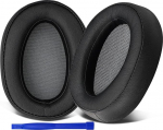 SOULWIT asendusk&otilde;rvapadjad Sony h.Ear on MDR-100A (MDR100A), MDR-100AAP (MDR100AAP), MDR-H600A (MDRH600A) k&otilde;rvaklappidele, asenduspadjad pehmema valgulise nahaga (must)