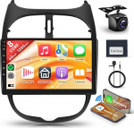 8 s&uuml;damikud 6+128G Android autoraadio Peugeot 206 206CC 206SW 2000-2016 Citroen C2 2013-2018 9-tolline traadita Carplay raadio koos puuteekraaniga Android auto peeglilink Bluetooth FM/RDS/EQ/DSP WiFi GPSiga
