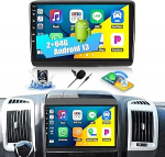 CAMECHO 2+64G 9-tolline Android 13 autoraadio Fiat Ducato 2010/Citroen Jumper/Peugeot Boxer, traadita Carplay Android auto Bluetooth raadio 2Din koos WiFi GPS FM/RDS peeglilink + tagurduskaamera