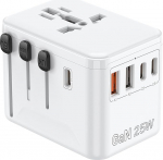 Reiseadapter Weltweit - Universal Reisestecker mit PD30W 2 USB, 2 Type C und UK/USA/EU/AUS-Stecker, All-in-One Travel Adapter Weltweit f&uuml;r England USA Japan Thailand Austraalia &uuml;ber 200 L&auml;nder