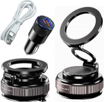 Auto Kit Pro 360 magnetiline auto telefonihoidja tugeva iminapaga 360&deg; p&ouml;&ouml;ratava pikendatava varrega iPhone/Android, tuuleklaasile, armatuurlauale, sisaldab autolaadijat