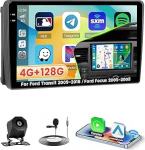 4+128G Android 15 autoraadio Ford Transit 2009-2016/ Ford Focus 2005-2008 Carplay Android Car Roinvou, 9-tolline autoraadio Incell puuteekraaniga GPS Bluetooth EQ WiFi RDS FM SWC MIC tagurduskaameraga