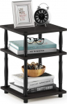 Furinno Multipurpose Shelving Unit Easy to Assemble with 3 Levels, Wood, Espresso/Black, 37.08 x 37.08 x 52.58 cm
