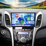 CAMECHO Android 13 autoraadio koos satelliitnavigatsiooniga Hyundai I30 2011-2015.9-tollise autoraadio puuteekraaniga koos Carplay juhtmevaba Android auto Bluetooth RDS WiFi + tagurduskaamera