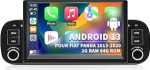 Autoradio Fiat Panda 2013 2014 2014 2015 2016 2017 2018 2019 2020, Android 13 2G + 64G traadita CarPlay Android auto GPS navigatsiooniga Bluetooth DSP Subwoofer roolijuhtimine, 7-tolline IPS