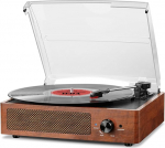 Vin&uuml;&uuml;l plaadim&auml;ngija Bluetooth plaadim&auml;ngija sisseehitatud k&otilde;larid Vintage plaadim&auml;ngija 3 Speed 33/45/78 U/Auto-Stop RCA/Aux-in 3,5 mm