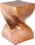 Riess Ambiente Sculpturaler Twist Side Table 45 cm Copper Flamed Aluminium Handmade Stool Coffee Table