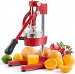 CO-Z k&auml;sitsi mahlapress roostevaba terasest k&auml;si-juustur Tsitrusviljade mahlapress apelsini pressi sidrunipressi puuviljapressi koos k&auml;epidemega (punane)