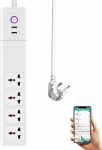 Zigbee Universal Power Strip koos l&uuml;litiga, 4 universaalset pistikupesa, 2 x USB-A QC kiirlaadimispesa, 1,5 m toitejuhe, koos Philips HUE, SmartThings, Home Assistant, Alexa