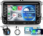 Hodozzy 6G + 128GB 8-tuumaline autoraadio VW Golf Passat Seat Skoda Jetta Polo Caddy Touran Tiguan T5 Android raadio Bluetooth Navi, 7-tolline puuteekraan koos Carplay Android Car, WiFi Canbus DSP FMiga