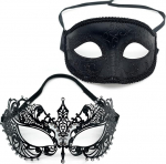 DHER silmamask Masquerade mask Pits silmamask Masquerade 2-osaline partei metallist teemant rauast maskide komplekt, maskeraadi maskid, paari maskide maskid silmaplaastrid, Halloween maskid, Halloween maskid