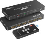 HDMI l&uuml;liti automaatne, 4K HDMI Splitter 5 in 1 Out l&uuml;liti koos kaugjuhtimispuldiga, Splitter 5 Port Selector Box toetab 4K 3D HDR TV Stick HDTV Xbox Series PS5 jaoks