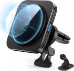 ESR HaloLock magnetiline juhtmevaba telefonihoidja autolaadija, &uuml;hildub MagSafe autokinnitusega koos laadimisfunktsiooniga ning iPhone 14/14 Pro/14 Pro Max/14 Plus ja 13/12 seeria, must