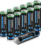 CITYORK AA aku 3000 mWh 12 akut 1,5 V liitiumpatarei koos akukarpidega Madal enesepuhastusaste