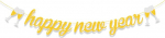 Happy New Year Bunting, Glitter 2025 uusaasta dekoratsioon Banner, Gold Wine Cup muster Banner, uusaasta pidu, j&otilde;uludekoratsioon, kodukontor, kamin, siseruumides, v&auml;ljas puhkusetarbed