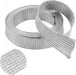 NBEADS 4 m 304 roostevabast terasest laiendatav punutud kaablih&uuml;lss, kaabli varjestuskaabli kaitse toru maanduslint 3 cm lai skaleeritav v&otilde;rgulint kaablite kaitsmiseks