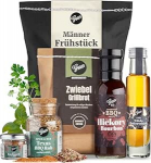 Gepp's Feinkost Meeste hommikus&ouml;&ouml;gi imekott, kingiidee meestele koos orgaanilise grill- ja BBQ-kastmega, viski, Texas Super Rub, must lauasool ja grill-leib, meeste kingitus j&otilde;uludeks