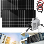 revolt Smart Balcony Power Plants: Solar Set: WLAN Micro Inverter with 2 x 440 W Solar Module, TopCon Cells (On Grid Balcony Solar Systems, Photovoltaic Balcony System)