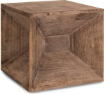 Homestyle4u 1772 Stool Side Table Wooden Cube Stool Cube Bedside Table Brown Grey Vintage
