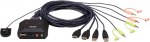 Aten CS22H 2-portiline USB 4K HDMI kaabliga KVM l&uuml;liti koos kaugjuhtimispordi valijaga
