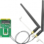 GLOTRENDS WA03 M.2 Key E Mini PCIe WiFi adapter M.2 WiFi 4/5/6/6/6e/7 moodulile, koos 3.5dBi SMA antennikomplektiga