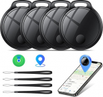 Smart Tracker Tag Pack of 4, Apple Find My App (ainult iOS), IP68 veekindel, vahetatav aku, Bluetooth v&otilde;tmeotsija pagasi / kottide / kohvri / rahakoti jaoks.