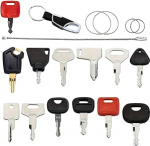 Z&uuml;ndschl&uuml;ssel-Set f&uuml;r Baumaschinen, Traktoren und Bagger, kompatibel mit Yanmar Volvo Caterpillar Kubota Modellen, Metallschl&uuml;ssel mit Schl&uuml;sselanh&auml;nger und Ringen, 13-teilig