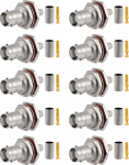 Vecys BNC-liitmikud 50 Ohm BNC Female Crimp Connector RG58 RG142 RG400 VLMR195 RF koaksiaalkaablile 10 kaupa