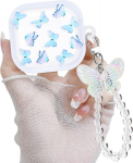Newseego jaoks Airpods 4 Case, Cute Butterflies Case koos rippkettaga Paindlik TPU l&auml;bipaistev kaitsev &uuml;mbris koos Butterfly muster t&auml;ieliku kaitse Shockproof &uuml;hildub AirPods 4. p&otilde;lvkonna