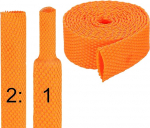 hankekaart Schrumpfschlauch, 2:1 suhe, 5/16 Zoll ID, 91 cm, geflochtene Kabelh&uuml;lsen, Stoff, gewebt, Schrumpfschlauch, Schutz f&uuml;r Kabelbaum, Kabelmantel, Schlauchdraht, Orange