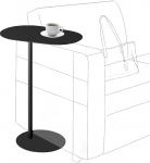 TTYXSUEPT C-Shaped Side Table, Iron Side Table for Couch, Sofa and Bed, Small Metal Side Table for Living Room, Bedroom (Black, Height 63cm)