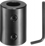 sourcing map Shaft Coupler, 1/2" Bore, 1" OD, 1.5" Length, Black Oxide Coated Steel, Rigid Coupling with Hex Wrench for 3D Printer, Motorcycle (2 Screws Per