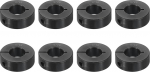 sourcing map 8 St&uuml;ck einteilige Klemmmanschette mit 1,4 cm Bohrung, einteiliger Klemmkragen, 3,8 cm Au&szlig;endurchmesser, 1,1 cm Dicke, schwarzes Oxidstahl-Set, Schraubverschluss-Kragenklemme