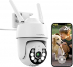 PTZ IP Outdoor WLAN Camera, Deatti 1080P IP Outdoor WLAN Surveillance Camera, Two-Way Audio, Motion Sensor, Night Vision, Push Notifications, IP66, Support 128G SD Card (Not Included)