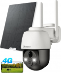 COCOCAM 4G LTE Surveillance Camera with SIM Card Outdoor, 2K PTZ Camera Outdoor with AI Detection, 10000 mAh Battery, SIM Card Included, Works with Alexa