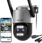 GENBOLT 2,5K PTZ WiFi &Uuml;berwachungskamera Aussen mit PoE,Dual-Linsen CCTV Heim-Kamera &Uuml;berwachung Au&szlig;en mit 10X Hybrid Zoom,IP-Kamera mit Farbnacht 4MP,Automatische Verfolgung(2,4&5GHz)