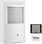 Revotech PIR 3MP PoE Audio IP-kaamera, 3,7 mm objektiiv (75&deg;FOV) 48 tk 940nm infrapunase &ouml;&ouml;vaatega, 2304 x 1296 pikslit 3MP mikrofoniga siseruumide turvakaamera, liikumistuvastus (IPIR-P-A-FHW)