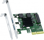 GLOTRENDS U3142A 2-portiline 10Gb USB 3.1 Gen2 Type-A PCIE X4 laienduskaart koos ASM 3142 kiibiga Tavaline madala profiiliga klamber