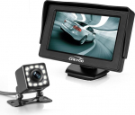 Tagasivaate kaamera auto tagumine vaade &ouml;ise n&auml;gemisega 12 LED 170&deg; nurga veekindel tagurduss&uuml;steem + 4,3-tolline LCD auto monitor