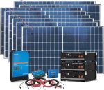 Island Solar System PV s&uuml;steem 5,0 kW AC 7,2 kWh m&auml;lu, 3440WP paneelid, LFP aku, Victron tehnoloogia