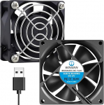 WINSINN DC 60mm USB ventilaator 5V 6025 harjadeta jahutusventilaator 60mm x 25mm 2 Pin Pack of 2