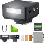 Godox IT20 S IT20S kaamerasalvesti Sony jaoks, TTL mini v&auml;lk, 1.5s kiire taaskasutus, magnetilised v&auml;rvifiltrid, &uuml;hildub Sony ZV-E10 Alpha A9 III a7III a7CII a7IV a7C a7RV a6700 a6400 (must)