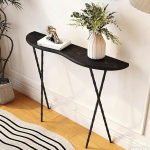 Retro konsoollaud massiivpuidust, kitsas pikk laud elutuppa, esikusse ja esikusse (must, 60 x 20 x 80 cm)