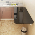 Faltbarer Fr&uuml;hst&uuml;cksbartisch zur Wandmontage, f&uuml;r kleine R&auml;ume, schwarz, 40 x 80 cm, ideal f&uuml;r K&uuml;che, Zuhause, B&uuml;ro, Waschk&uuml;che, platzsparender Esstisch und Schreibtisch
